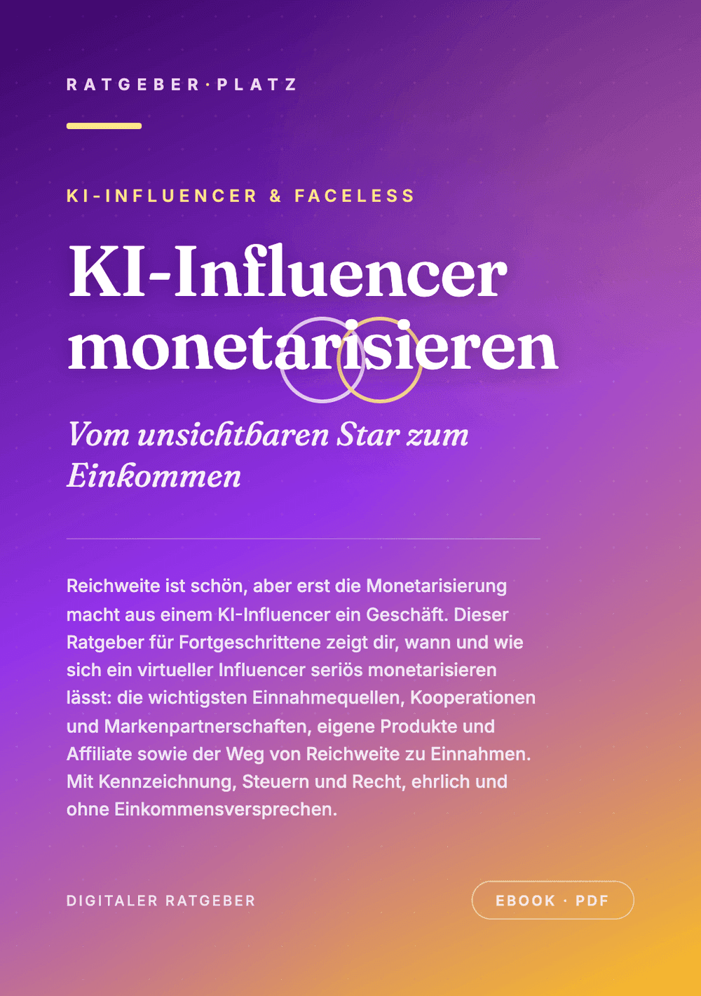 Cover: KI-Influencer monetarisieren