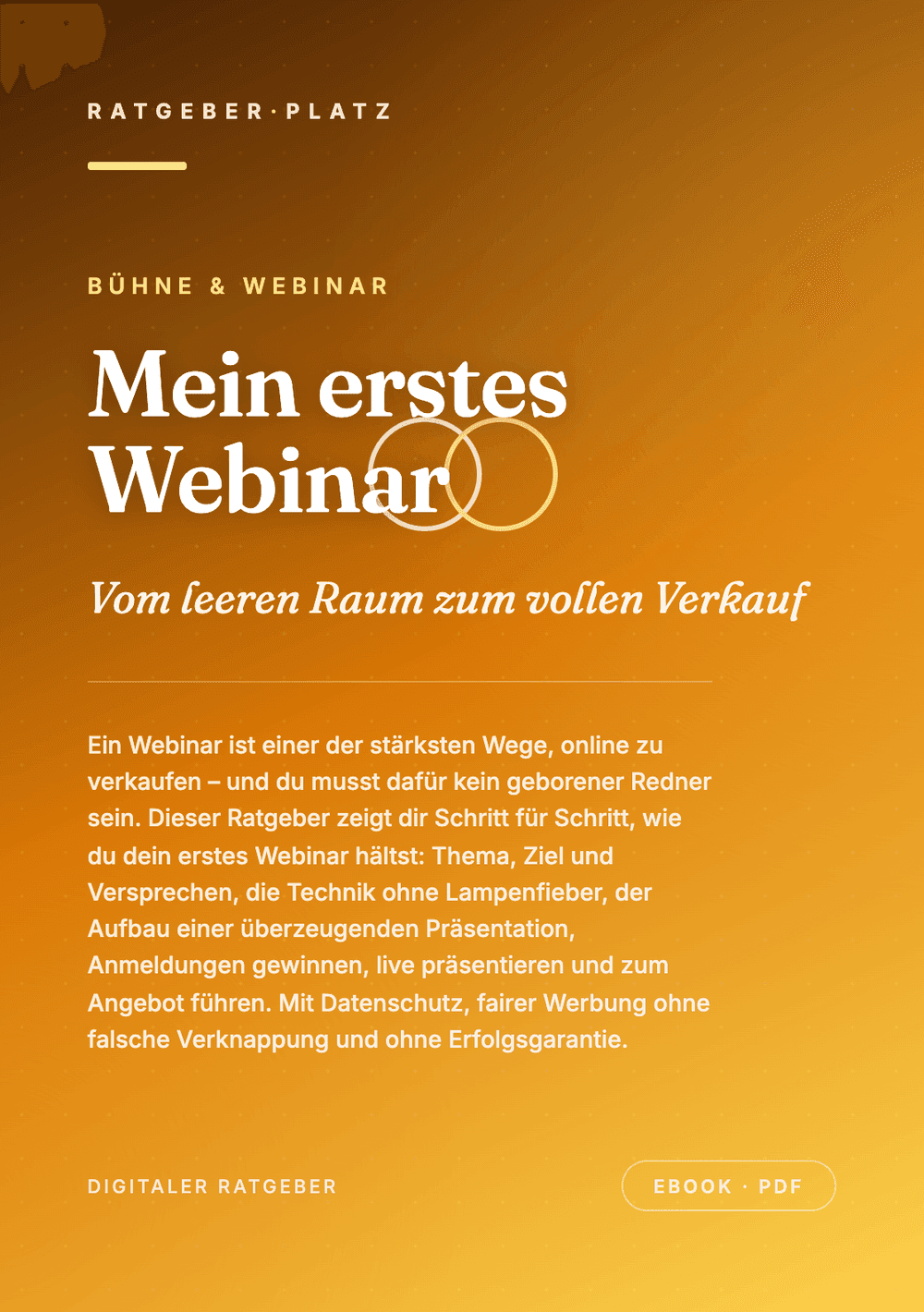 Cover: Mein erstes Webinar