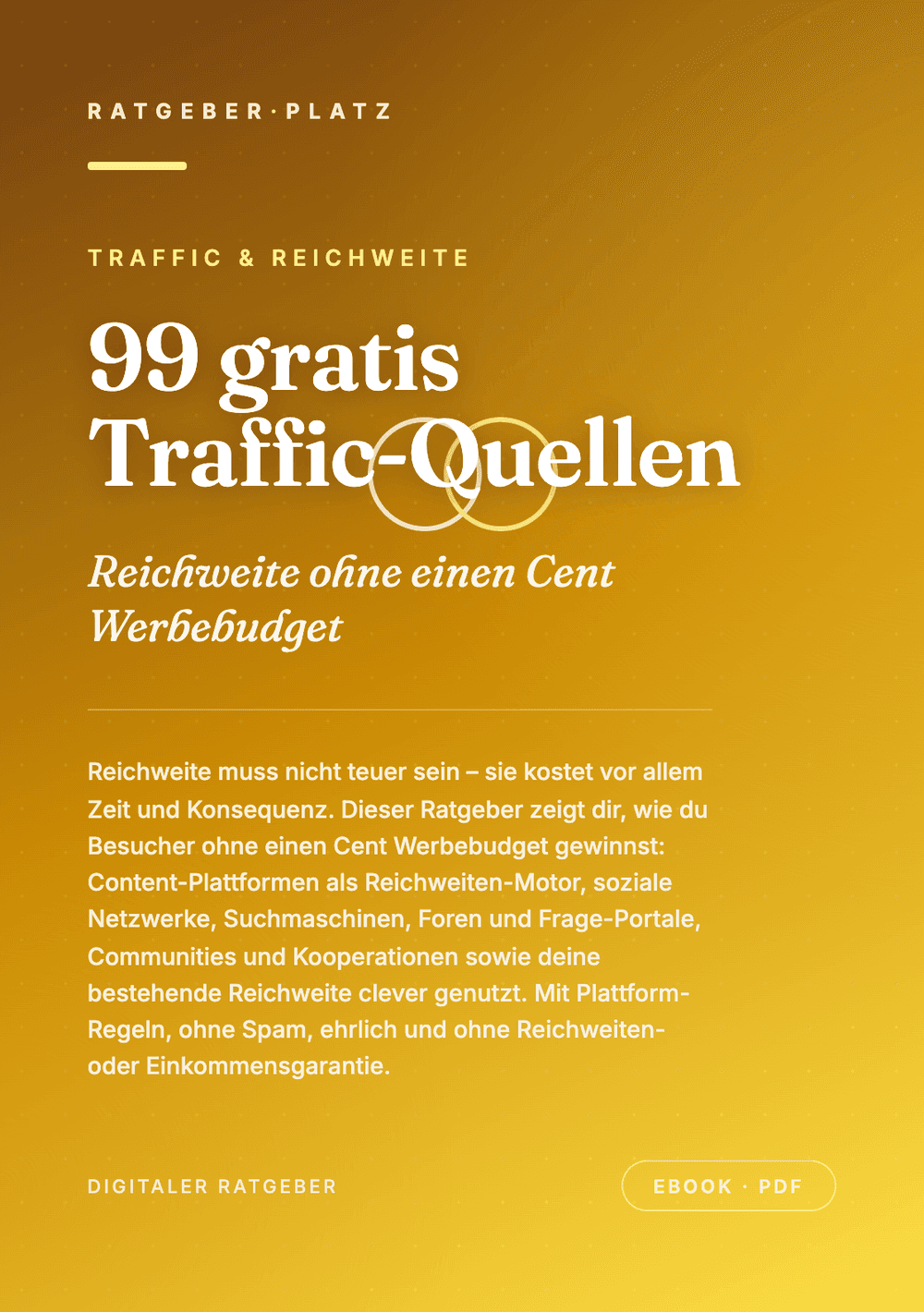 Cover: 99 gratis Traffic-Quellen